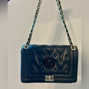 Valentino By Mario Valentino Black Quilted Shoulder Bag